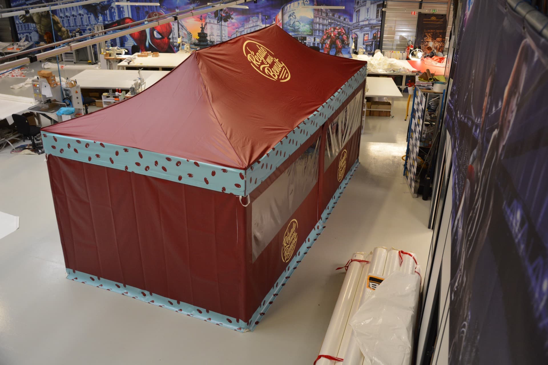 A bespoke LP Tent X460 air-beam inflatable structure