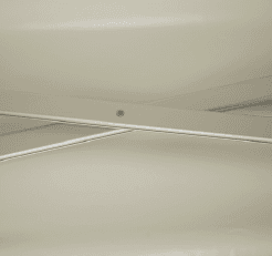 Close-up of the XP reinforced double scissor arms inside the frame