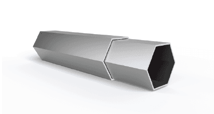 LP Tent ALU45 hexagonal aluminium frame profile, cross-section