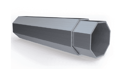 LP Tent CO octagonal aluminium frame profile, cross-section